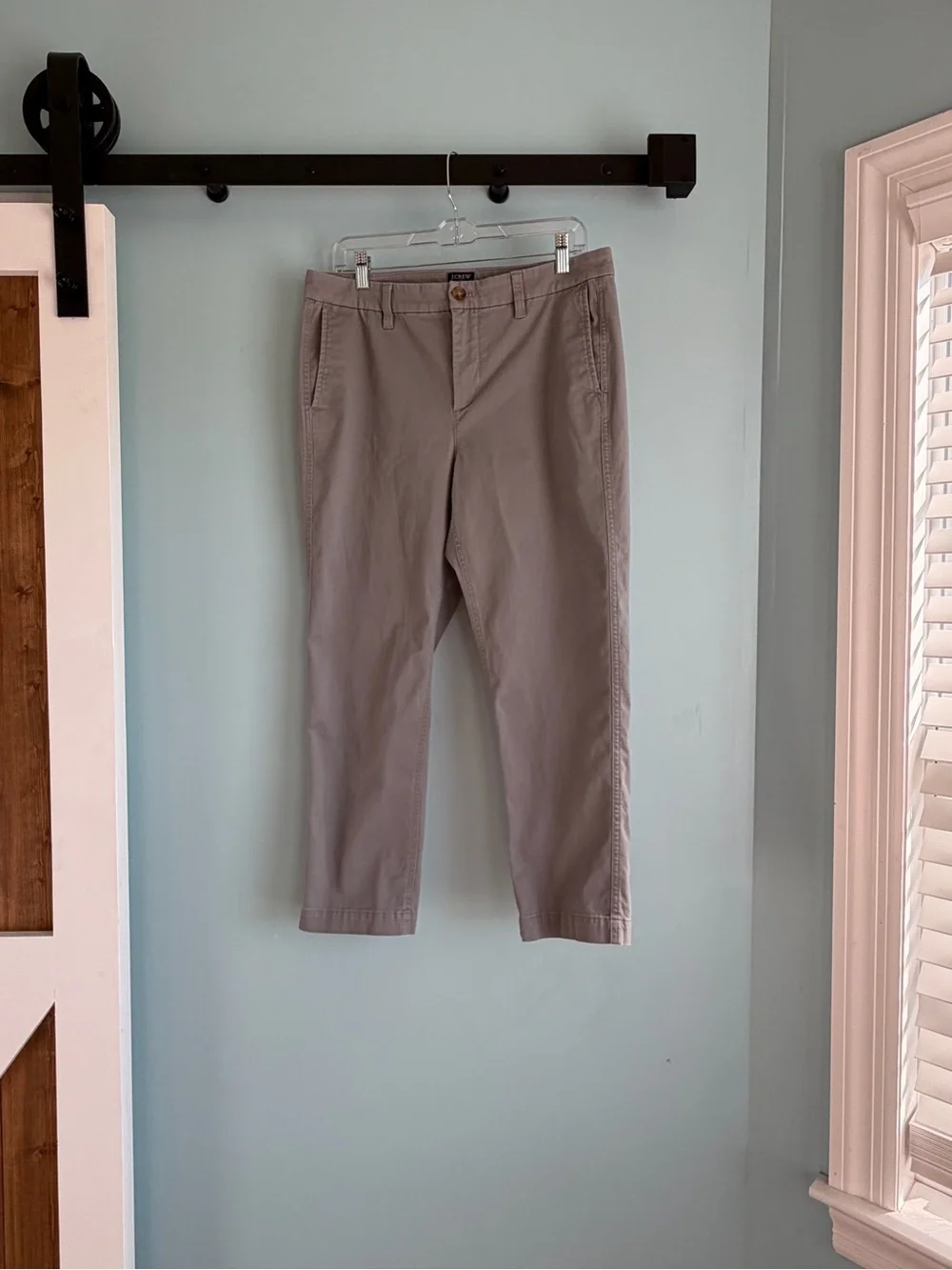 J.Crew High Rise Girlfriend Chino Pants Women’s 12P Petite Gray Stretch